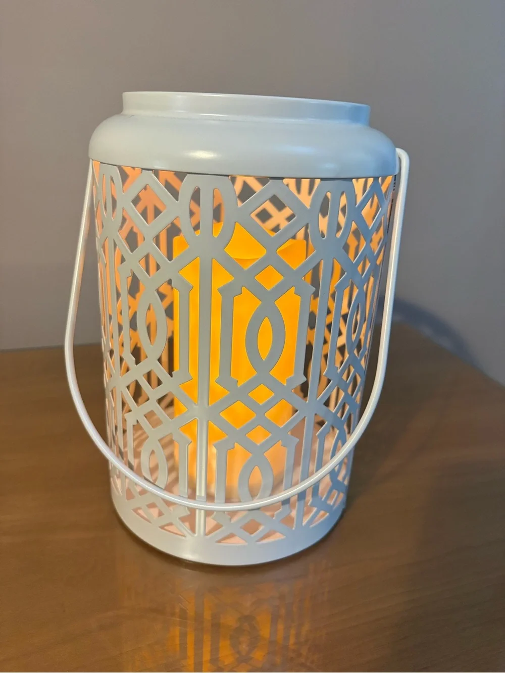 White Decorative Lantern Candle Holder